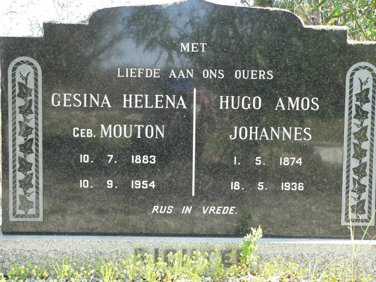 RICHTER Hugo Amos Johannes 1874-1936 &amp; Gesina Helena MOUTON 1883-1954