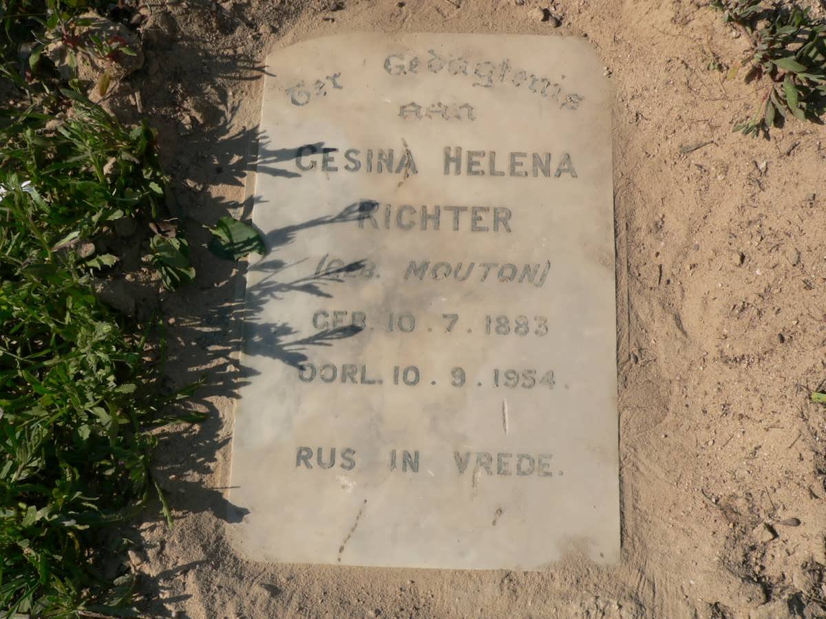 RICHTER Gesina Helena nee MOUTON 1883-1954