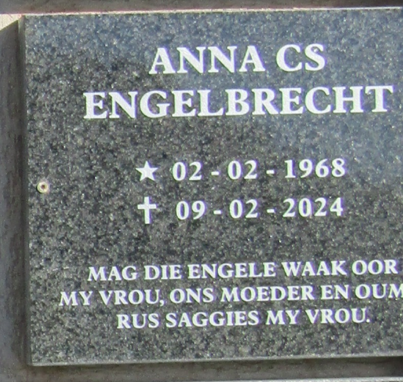ENGELBRECHT Anna C.S. 1968-2024