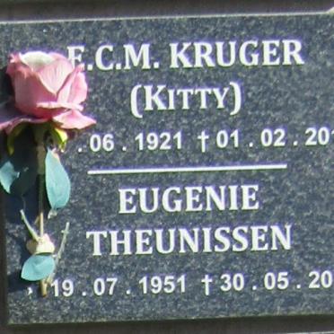 KRUGER E.C.M. 1921-2019 ::  THEUNISSEN Eugenie 1951-2018