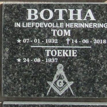 BOTHA Tom 1932-2018 :: BOTHA Toekie 1937-