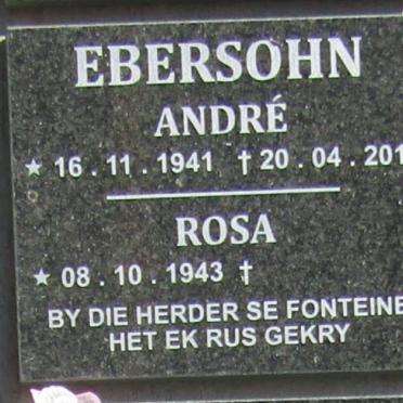 EBERSOHN Andre 1941-2017 & Rosa 1943-