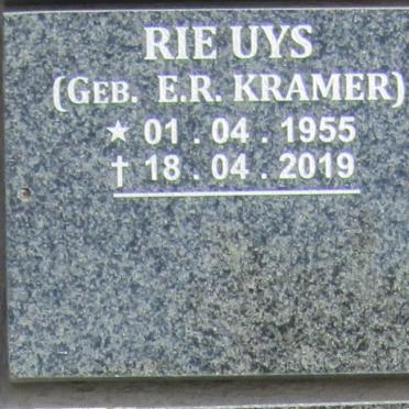 UYS Rie E.R. nee KRAMER 1955-2019