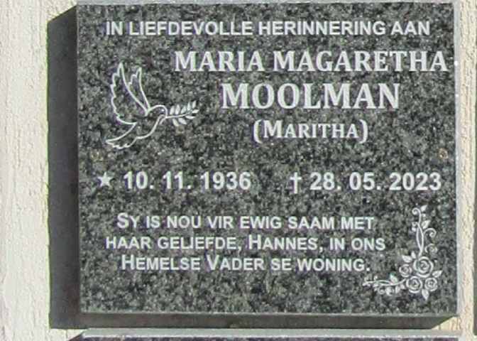 MOOLMAN Maria Margaretha 1936-2023