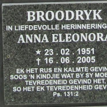 BROODRYK Anna Eleonora 1951-2005