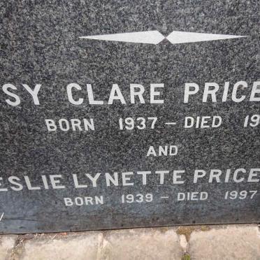 JONES Patsy Clare, PRICE- 1937-1991 :: PRICE-JONES Leslie Lynette 1939-1997