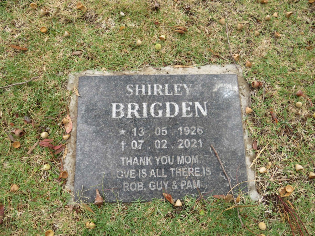 BRIGDEN Shirley 1926-2021