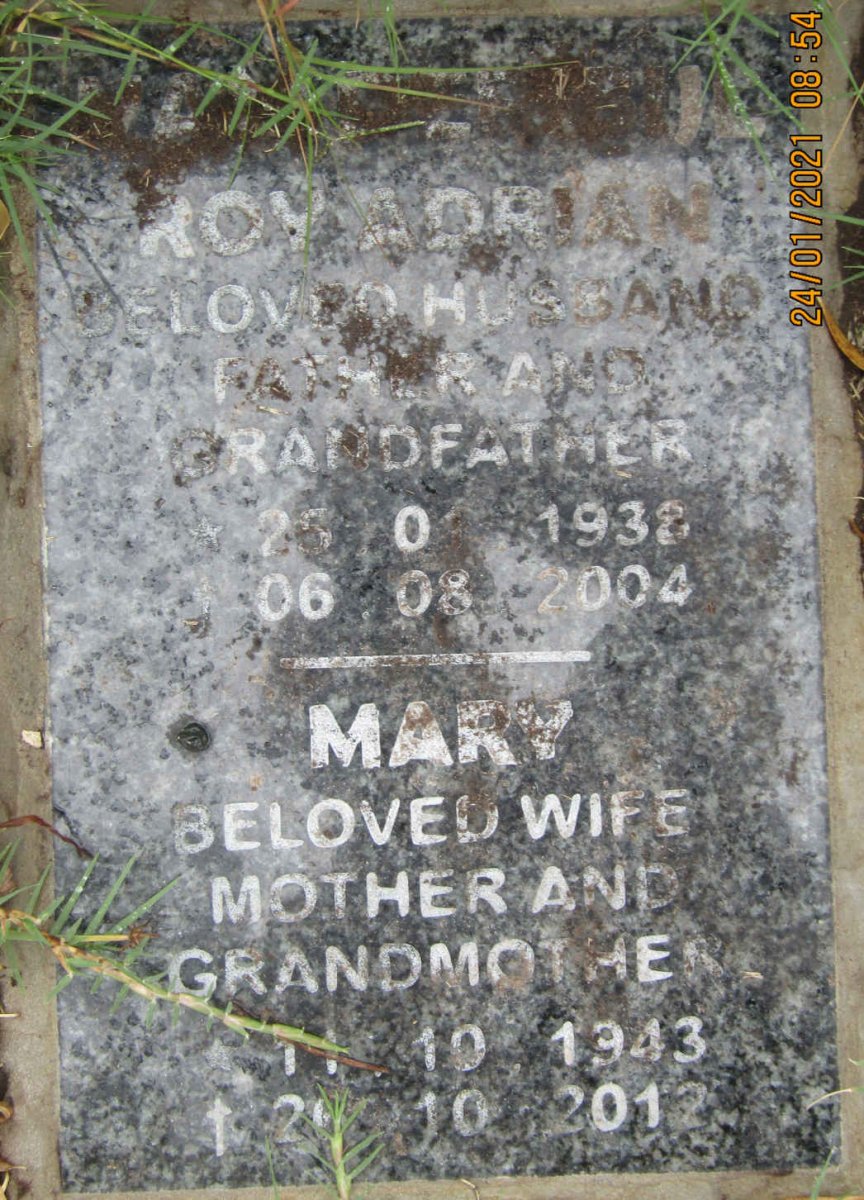 BIJL Roy Adrian, van der 1938-2004 &amp; Mary 1943-2012