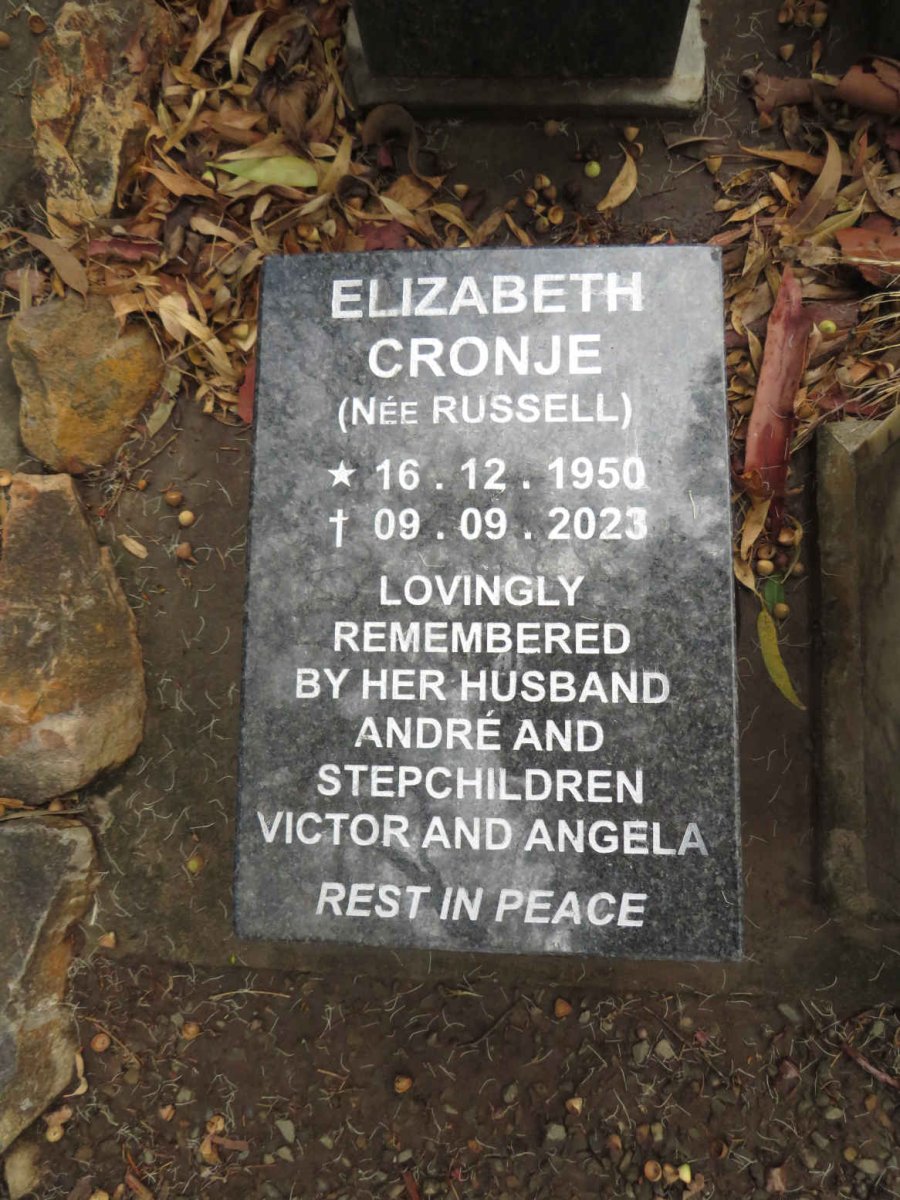 CRONJE Elizabeth nee RUSSELL 1950-2023