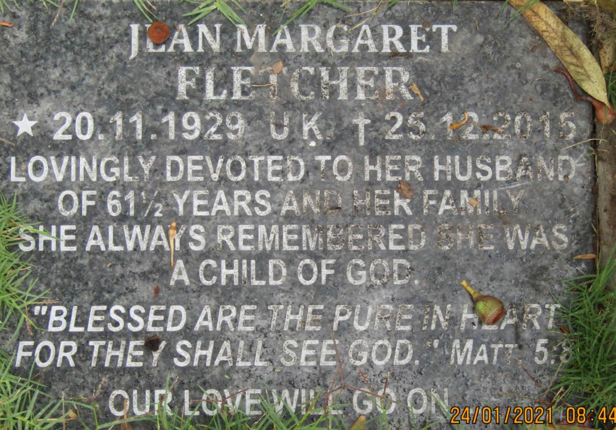FLETCHER Jean Margaret 1929-2015