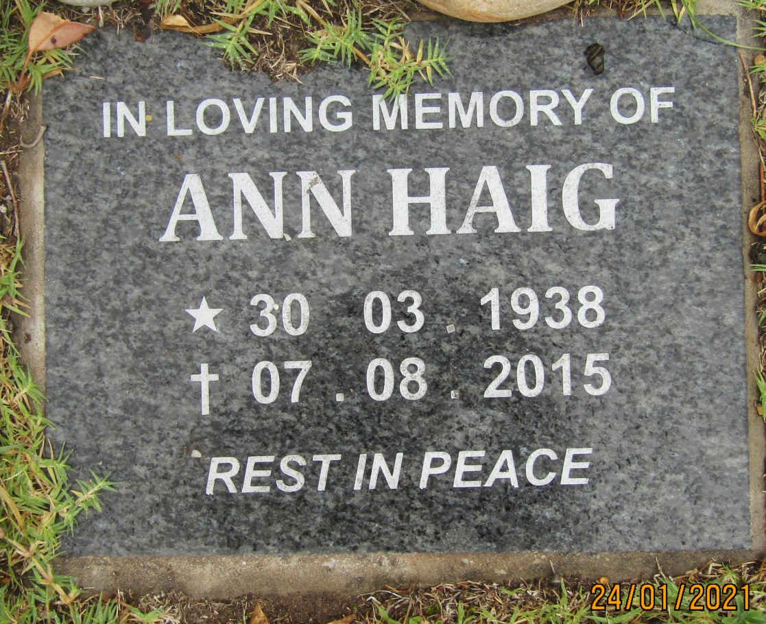 HAIG Ann 1938-2015