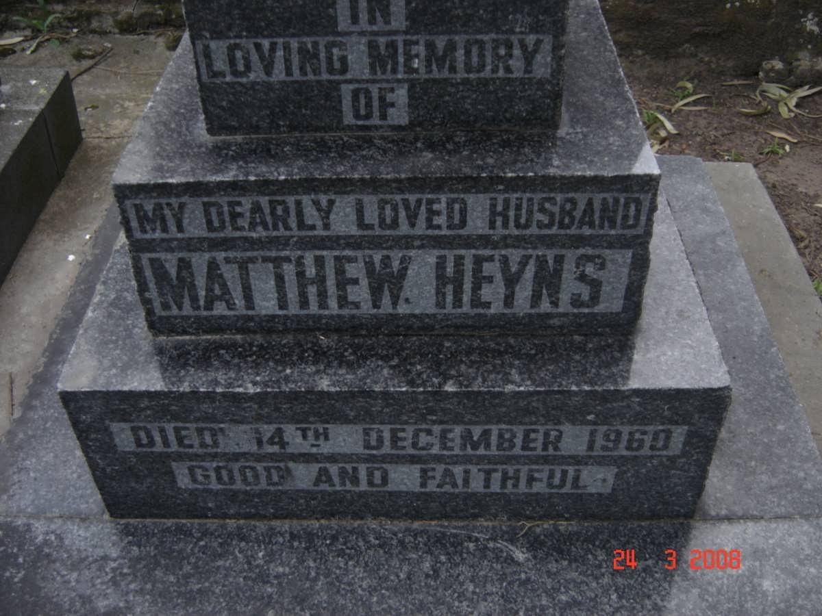 HEYNS Matthew -1960