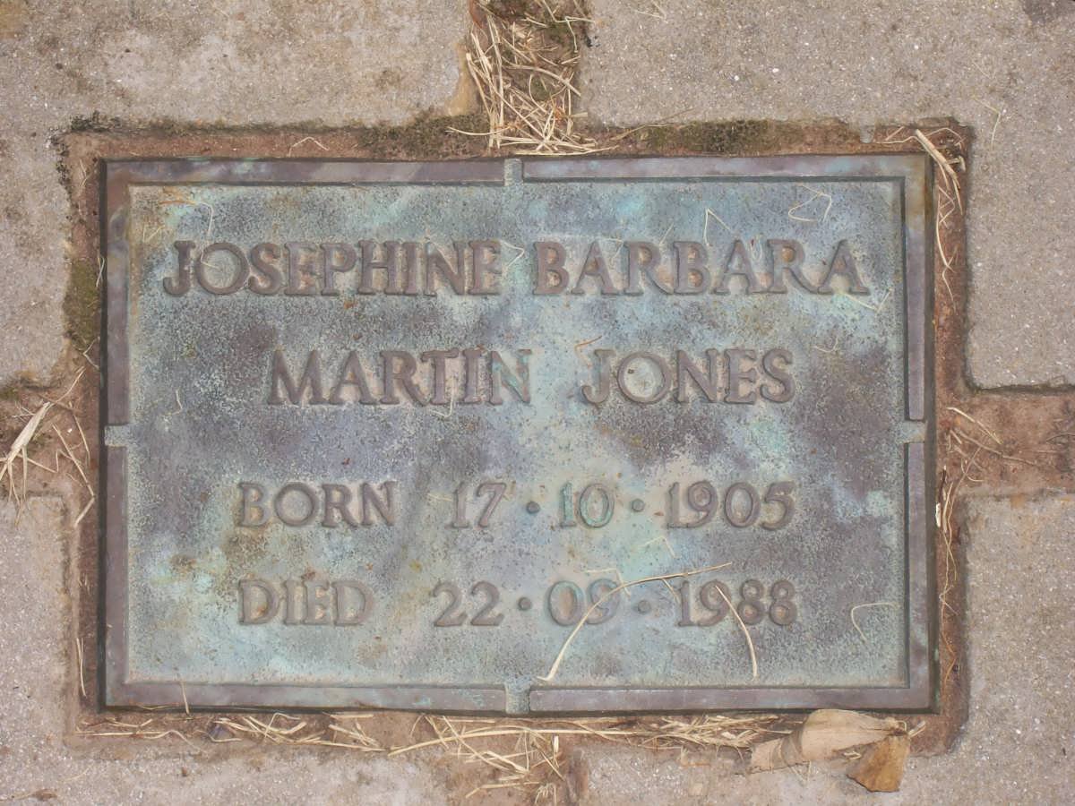 JONES Josephine Barbara Martin 1905-1988
