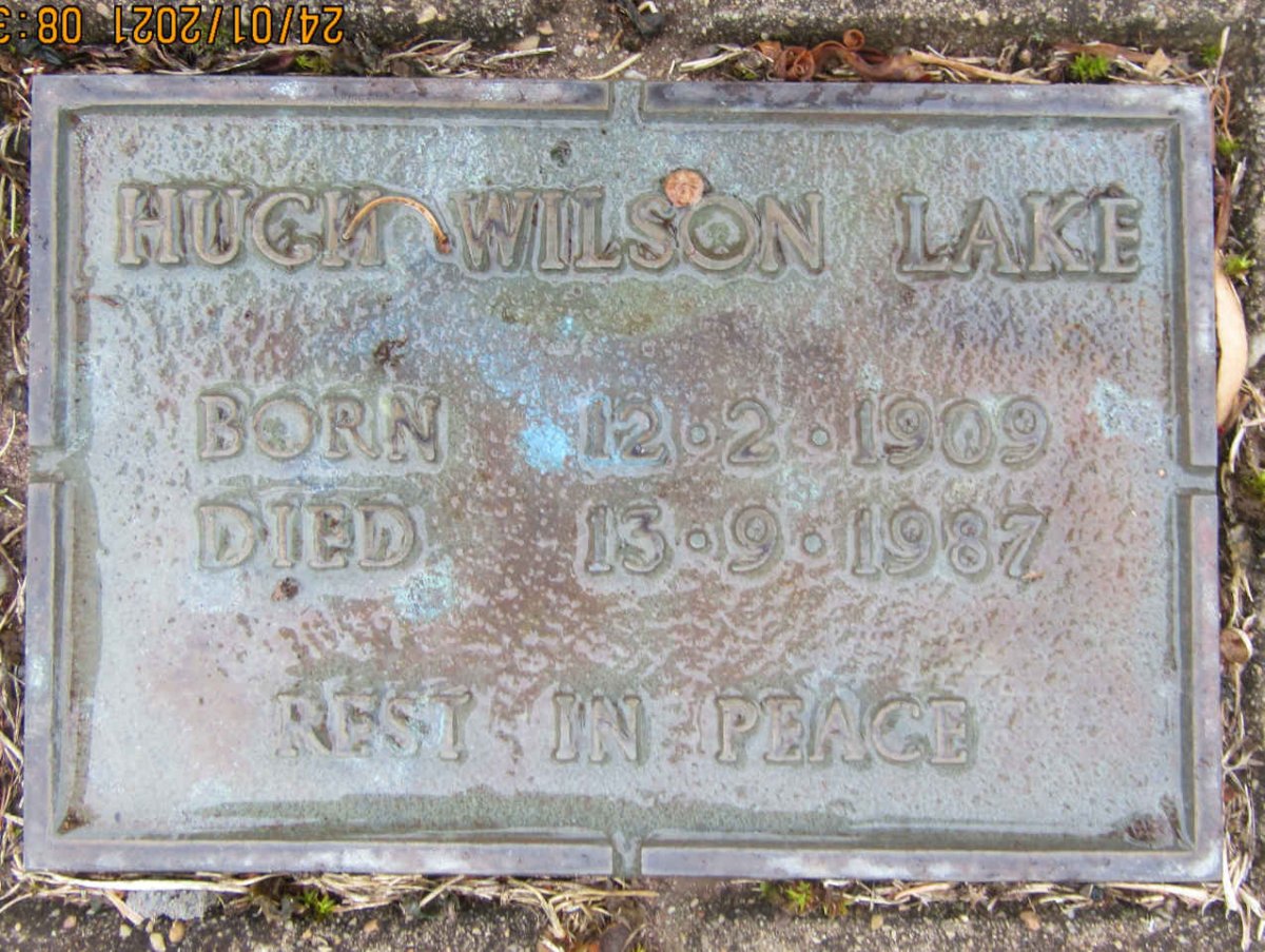 LAKE Hugh Wilson 1909-1987