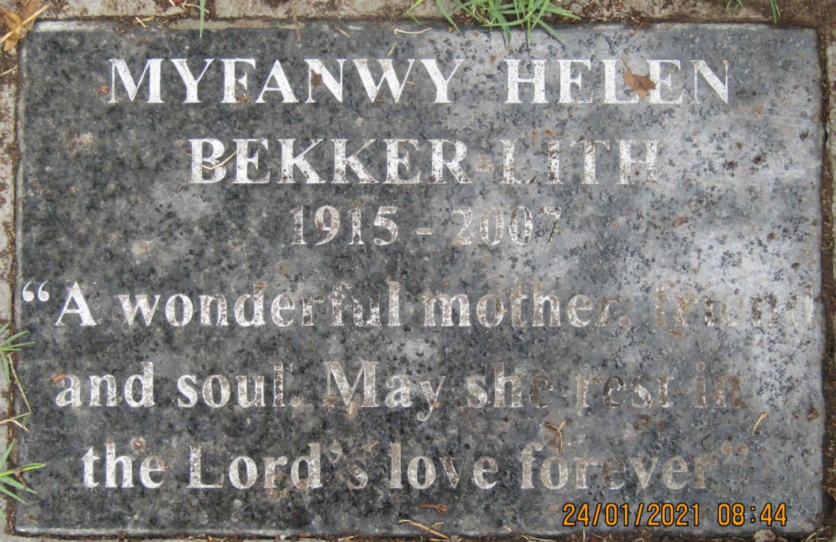 LITH Myfanwy Helen, BEKKER 1915-2007