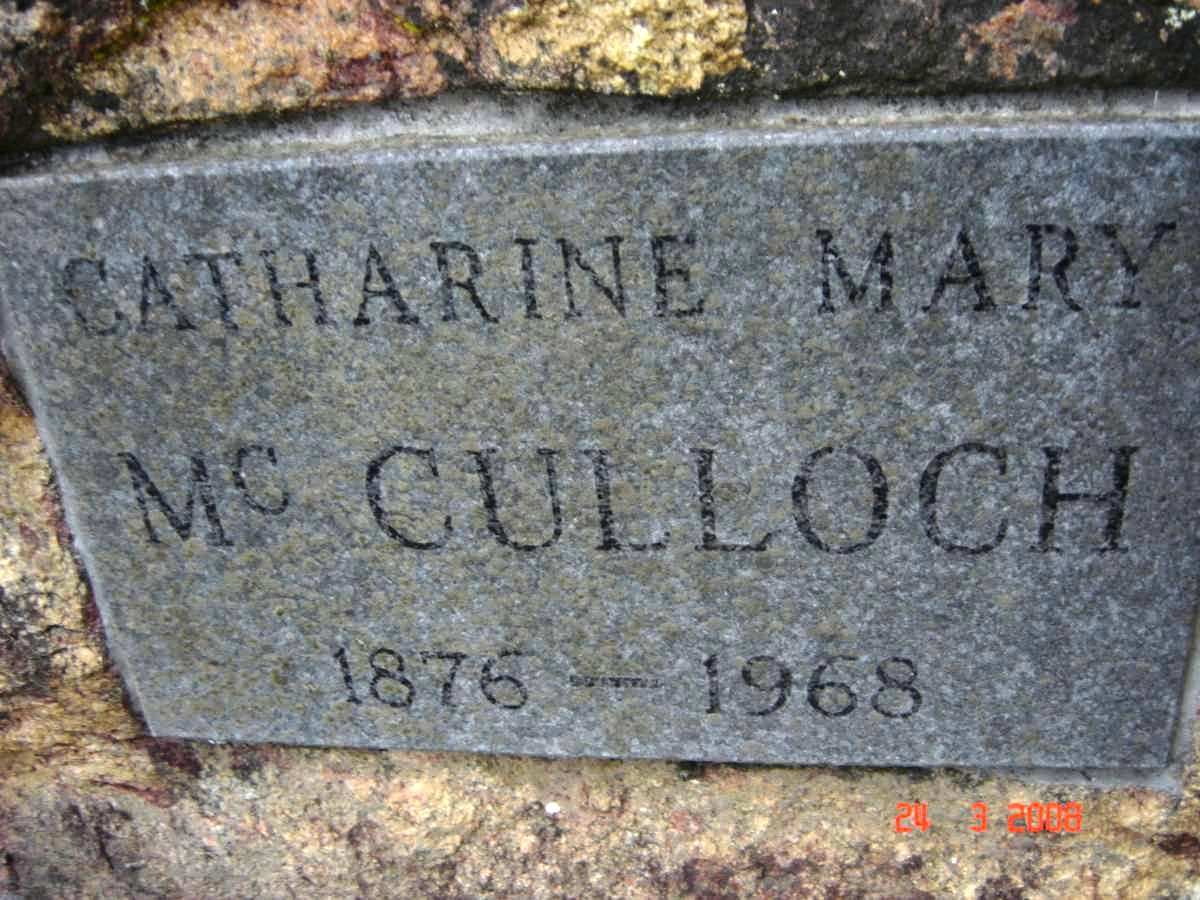 McCULLOCH Catherine Mary 1876-1968