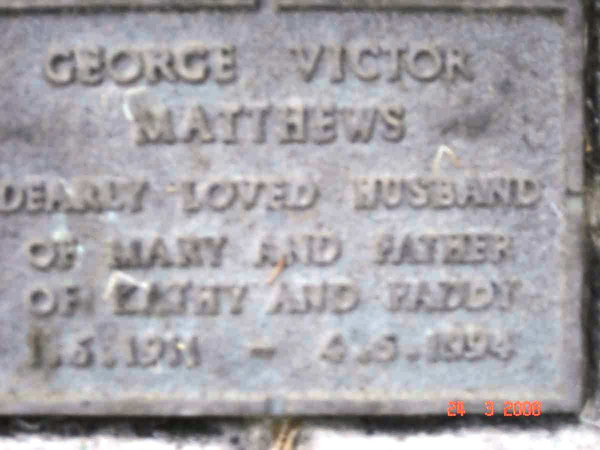 MATTHEWS George Victor 1911-1994