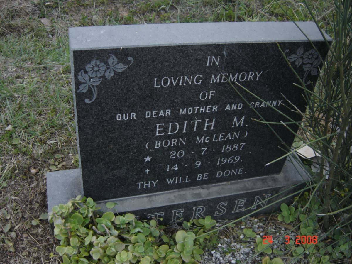 PETERSEN Edith M. nee McLEAN 1887-1969