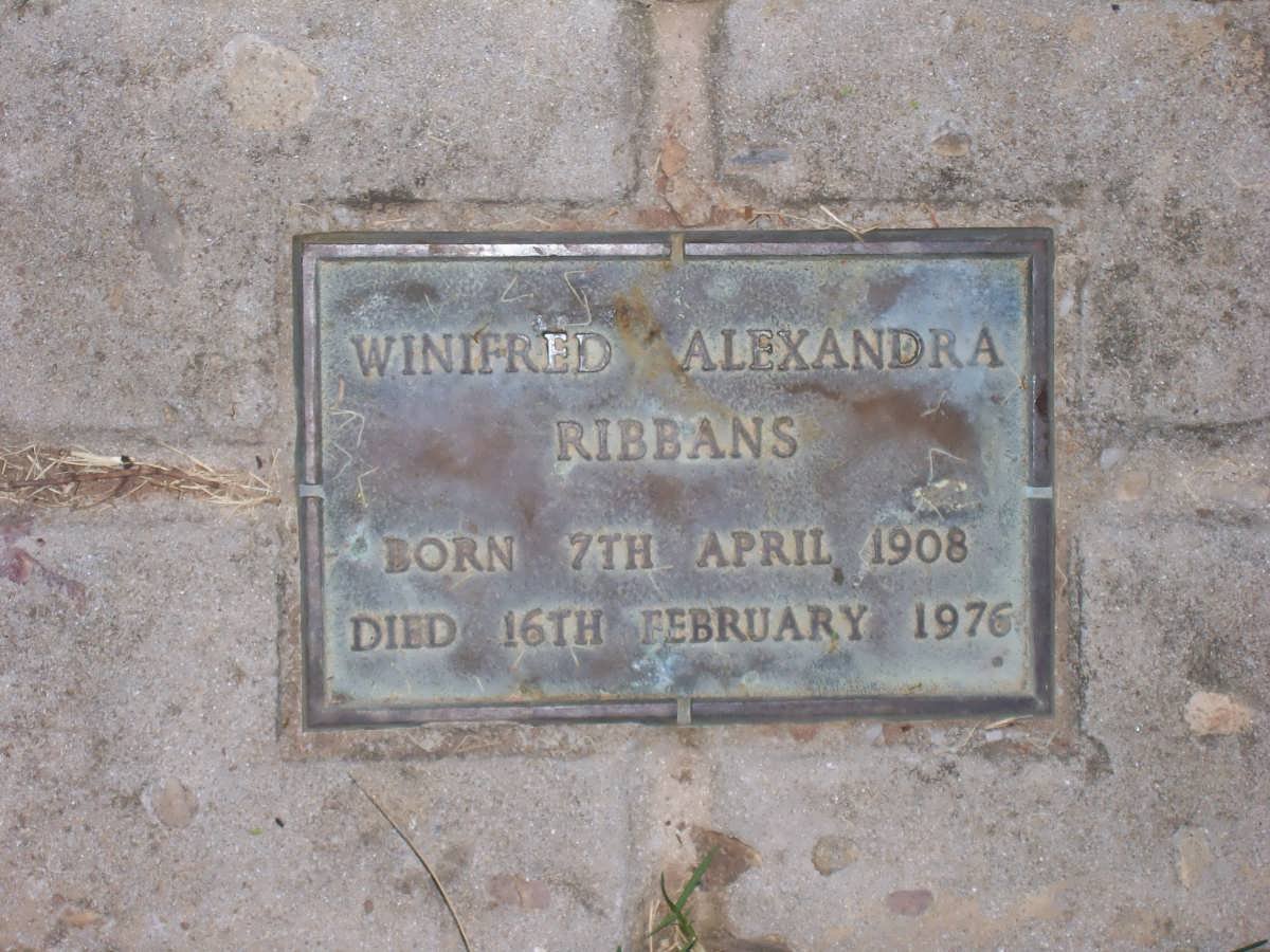 RIBBANS Winifred Alexandra 1908-1976