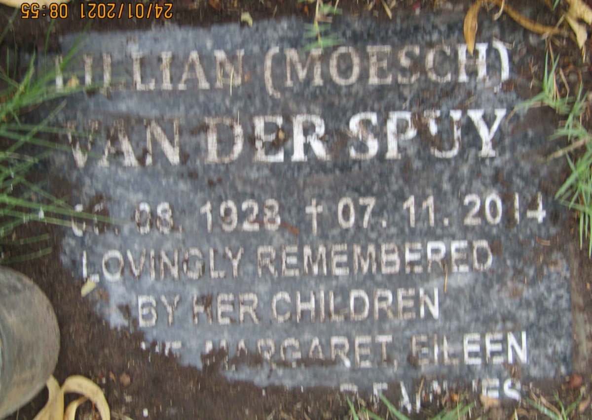 SPUY Lillian, van der nee MOESCH 1928-2014