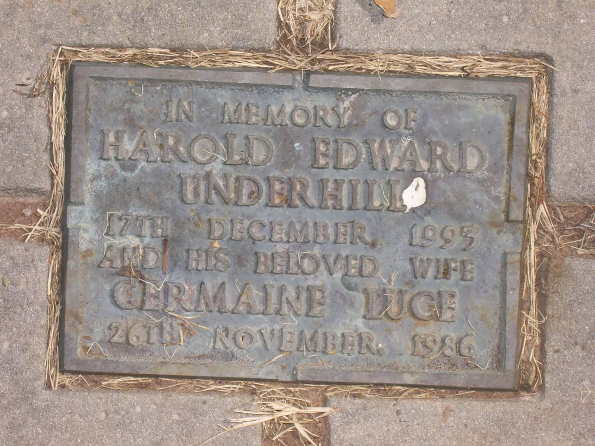 UNDERHILL Harold Edward-1993 &amp; Germaine Luce -1986