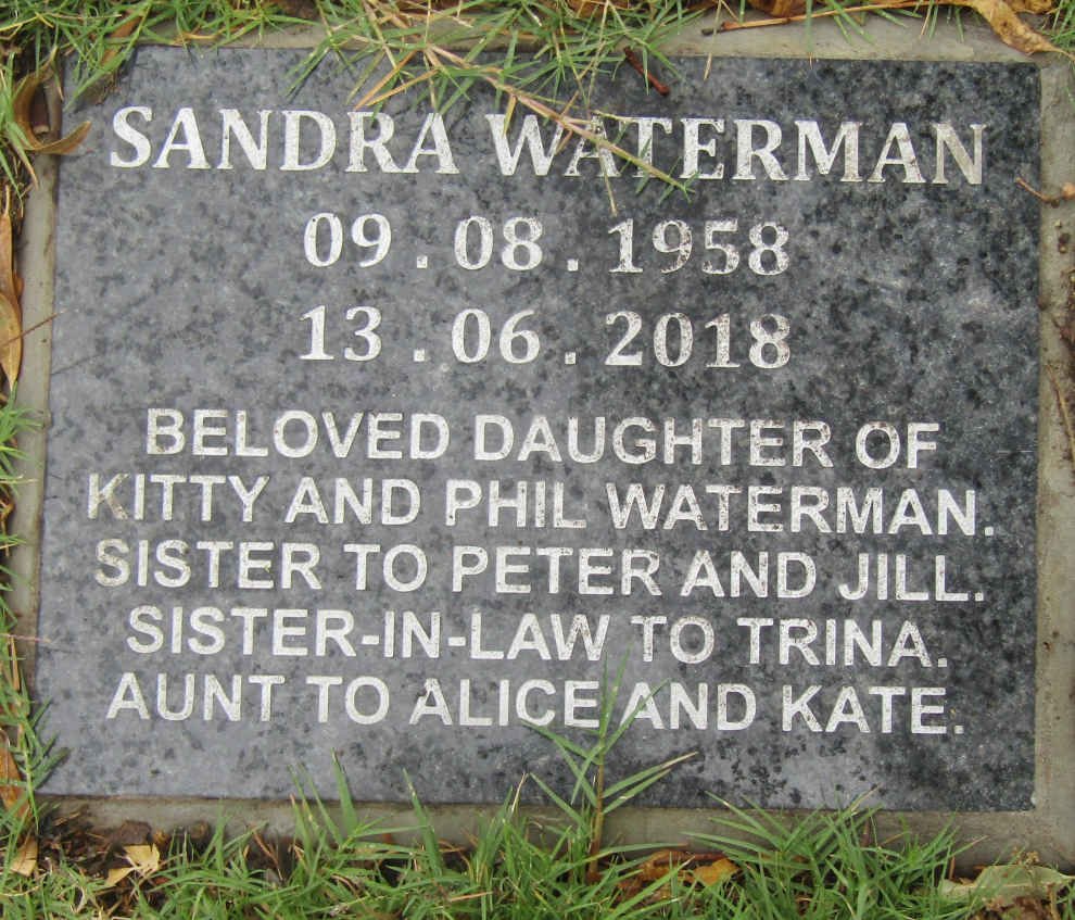 WATERMAN Sandra 1958-2018