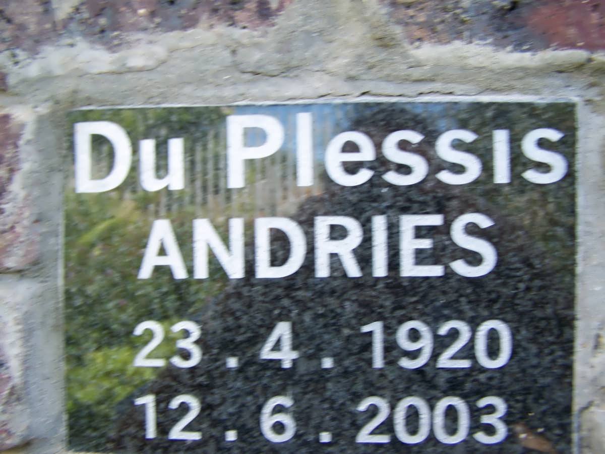 PLESSIS Andries, du 1920-2003