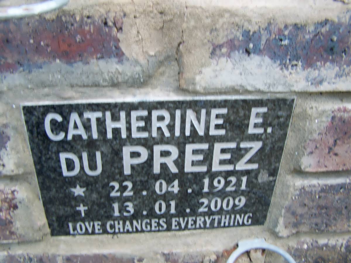 PREEZ Catherine E., du 1921-2009