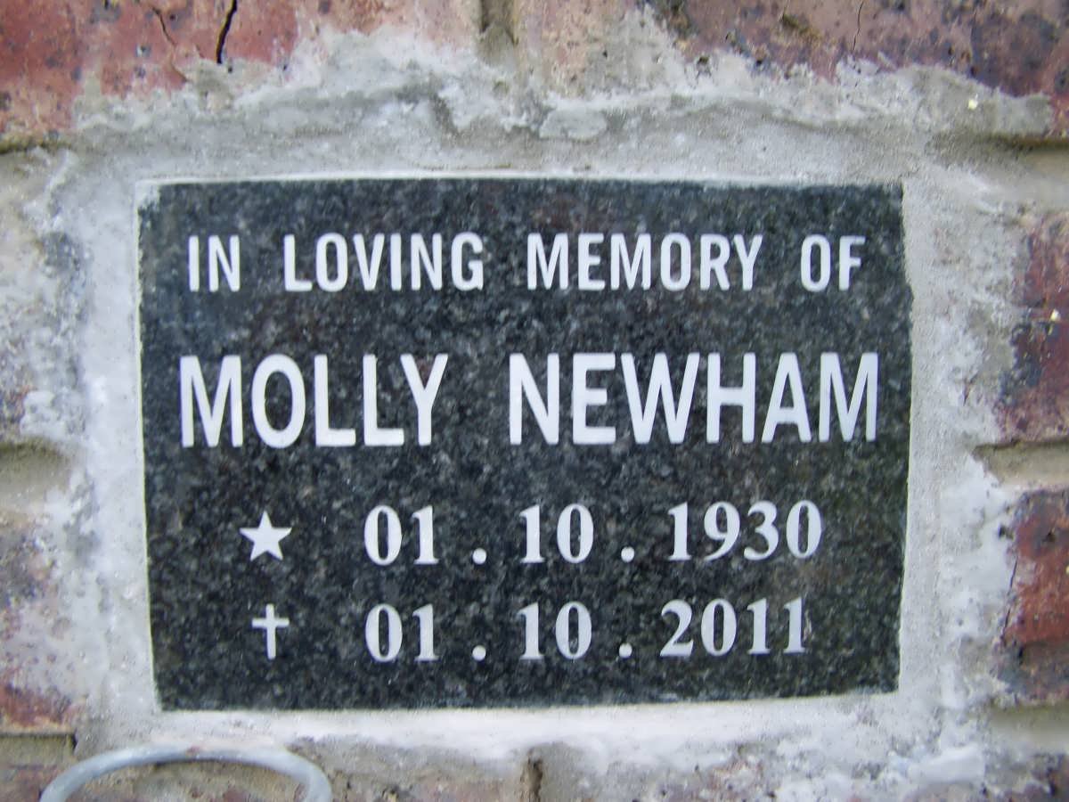 NEWHAM Molly 1930-2011