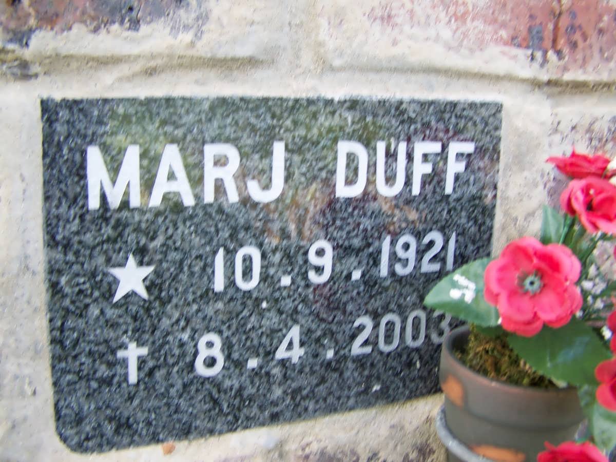 DUFF Marj 1921-2003