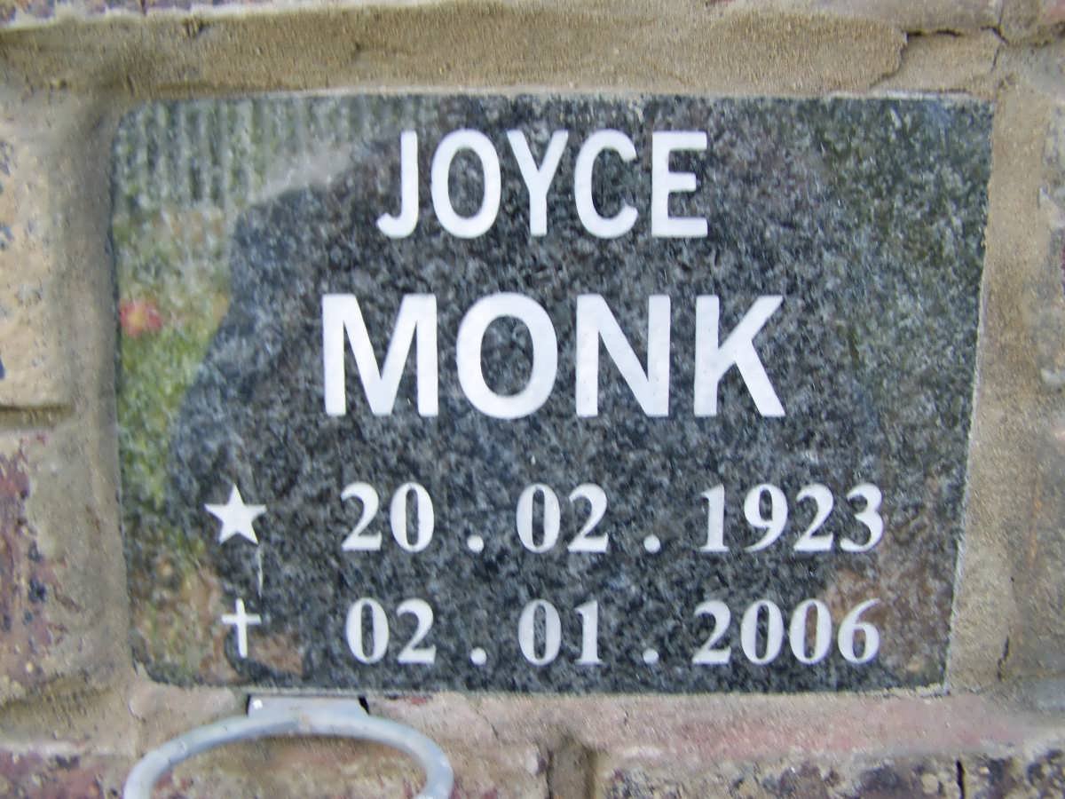 MONK Joyce 1923-2006