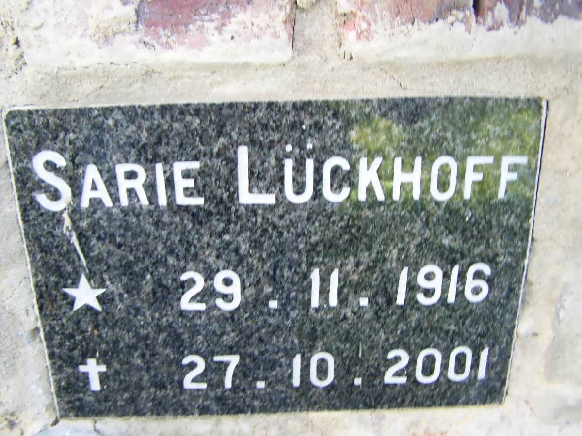 LUCKHOFF Sarie 1916-2001