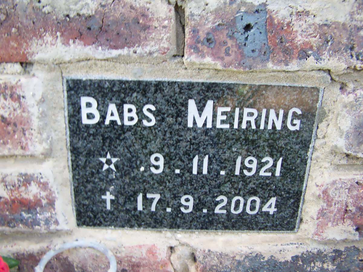 MEIRING Babs 1921-2004