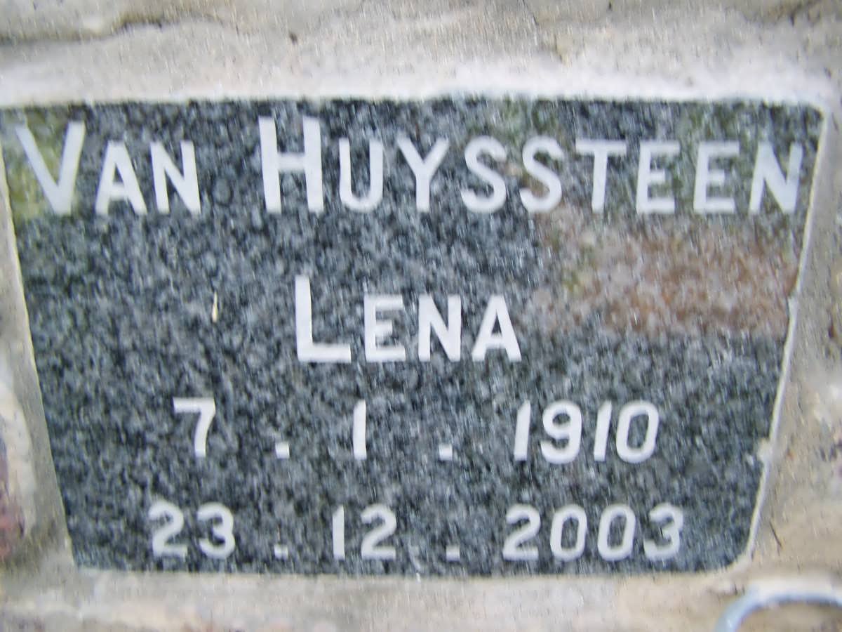 HUYSSTEEN Lena, van 1910-2003