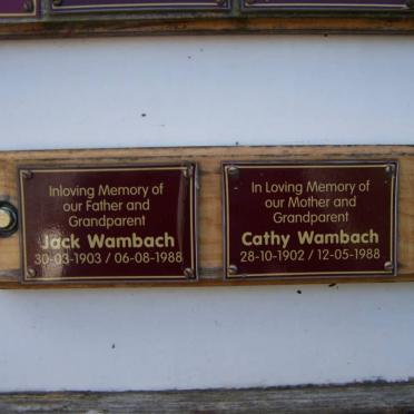 WAMBACH Jack 1903-1988 :: WAMBACH Cathy 1902-1988