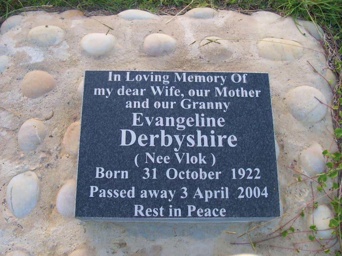 DERBYSHIRE Evangeline nee VLOK 1922-2004