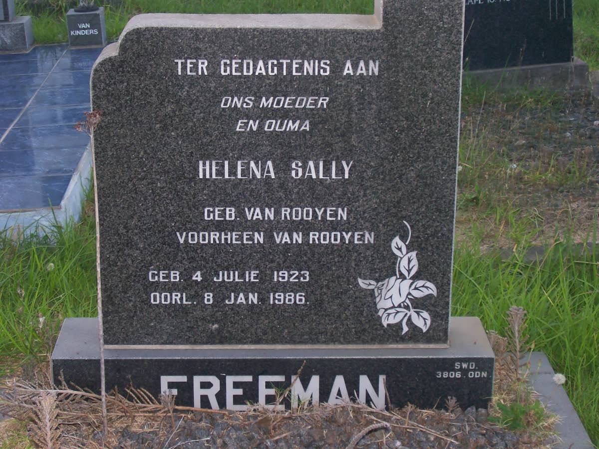 FREEMAN Helena Sally nee VAN ROOYEN 1923-1986