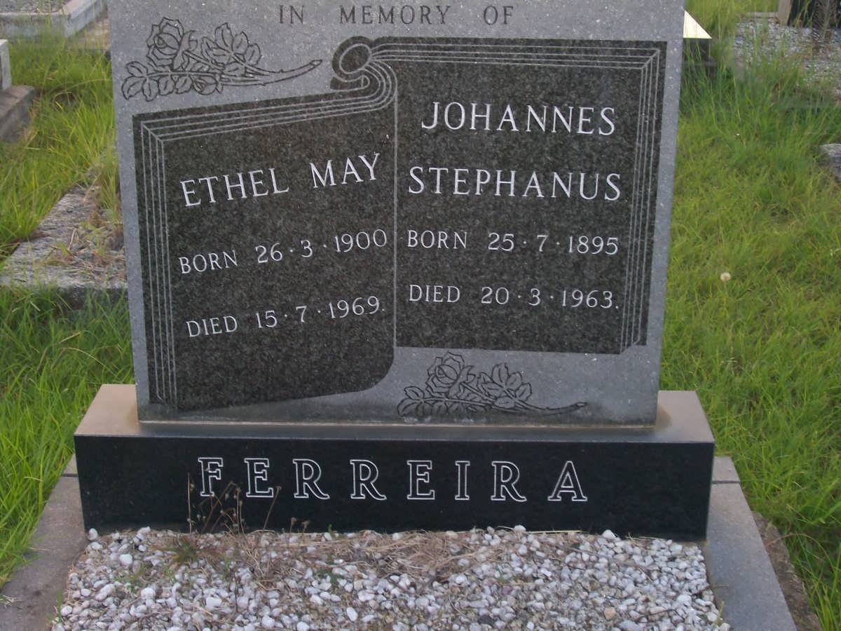 FERREIRA Johannes Stephanus 1895-1963 &amp; Ethel May 1900-1969