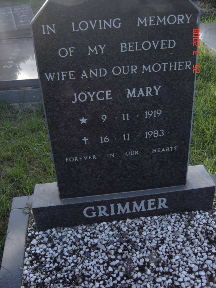 GRIMMER Joyce Mary 1919-1983