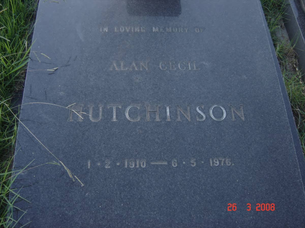 HUTCHINSON Alan Cecil 1910-1976