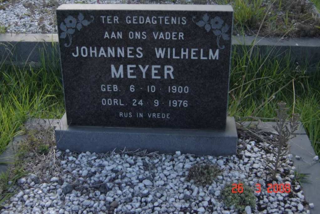 MEYER Johannes Wilhelm 1900-1976