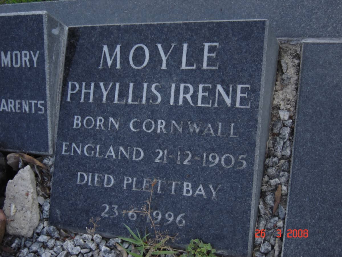MOYLE  Phyllis Irene 1905-1996
