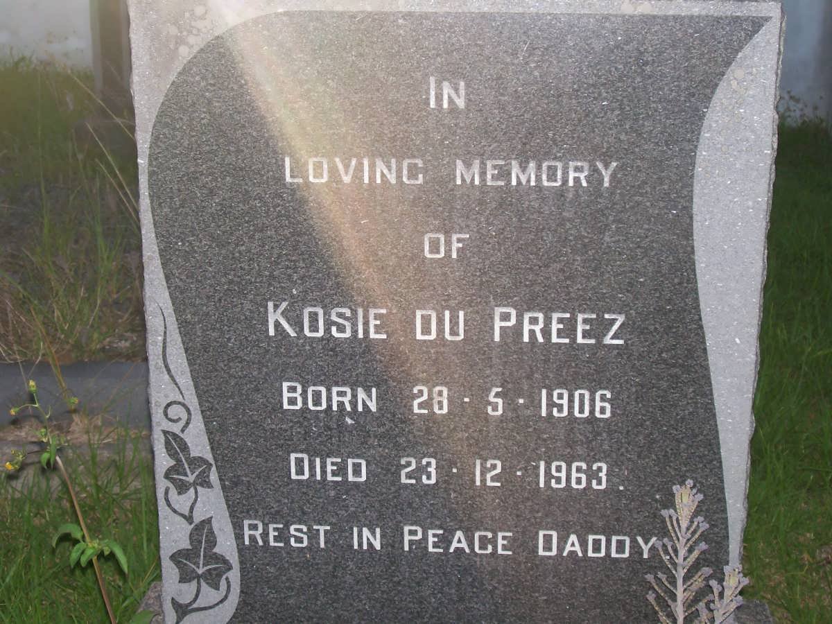 PREEZ Kosie, du 1906-1963