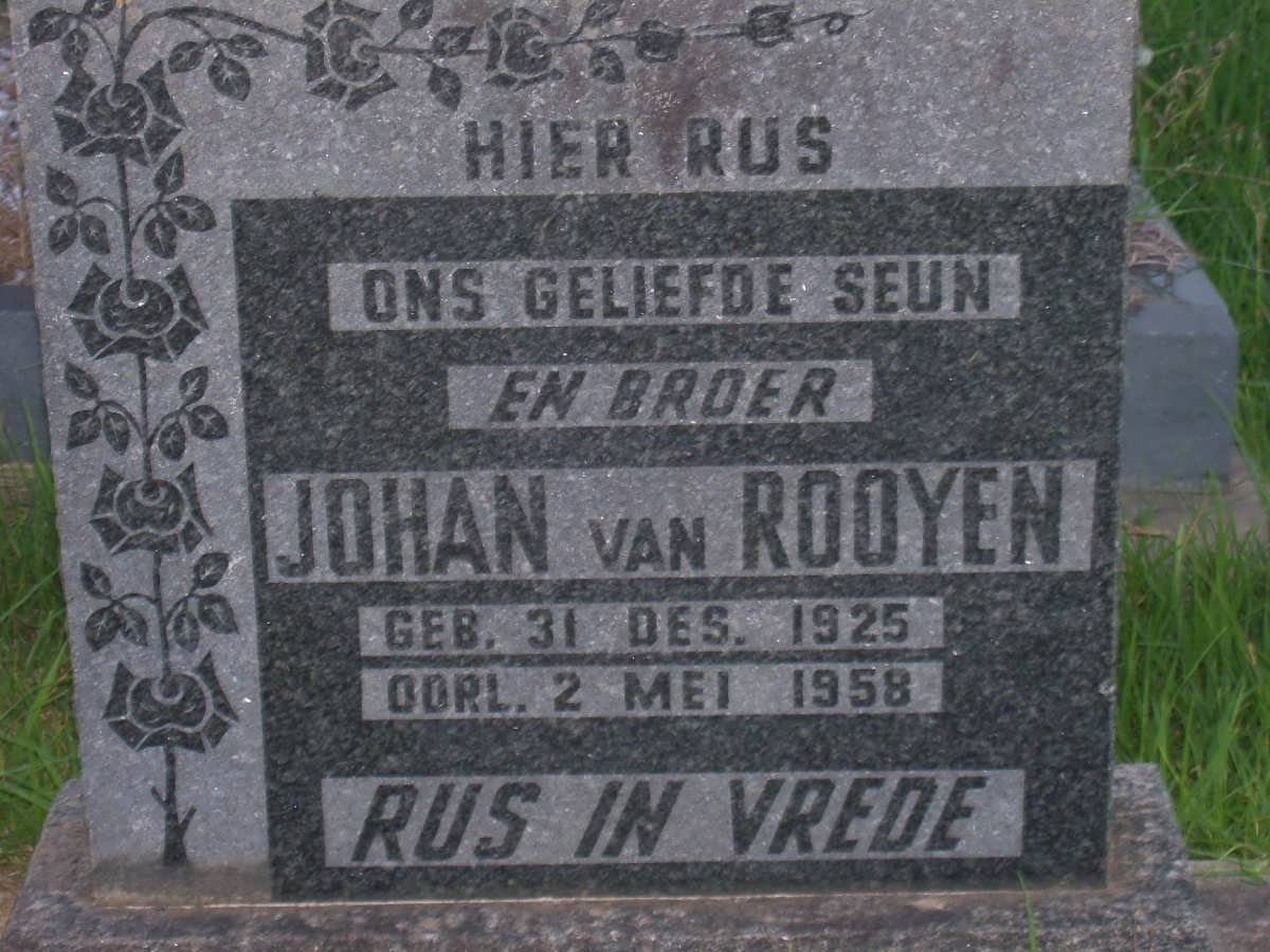 ROOYEN Johan, van 1925-1958