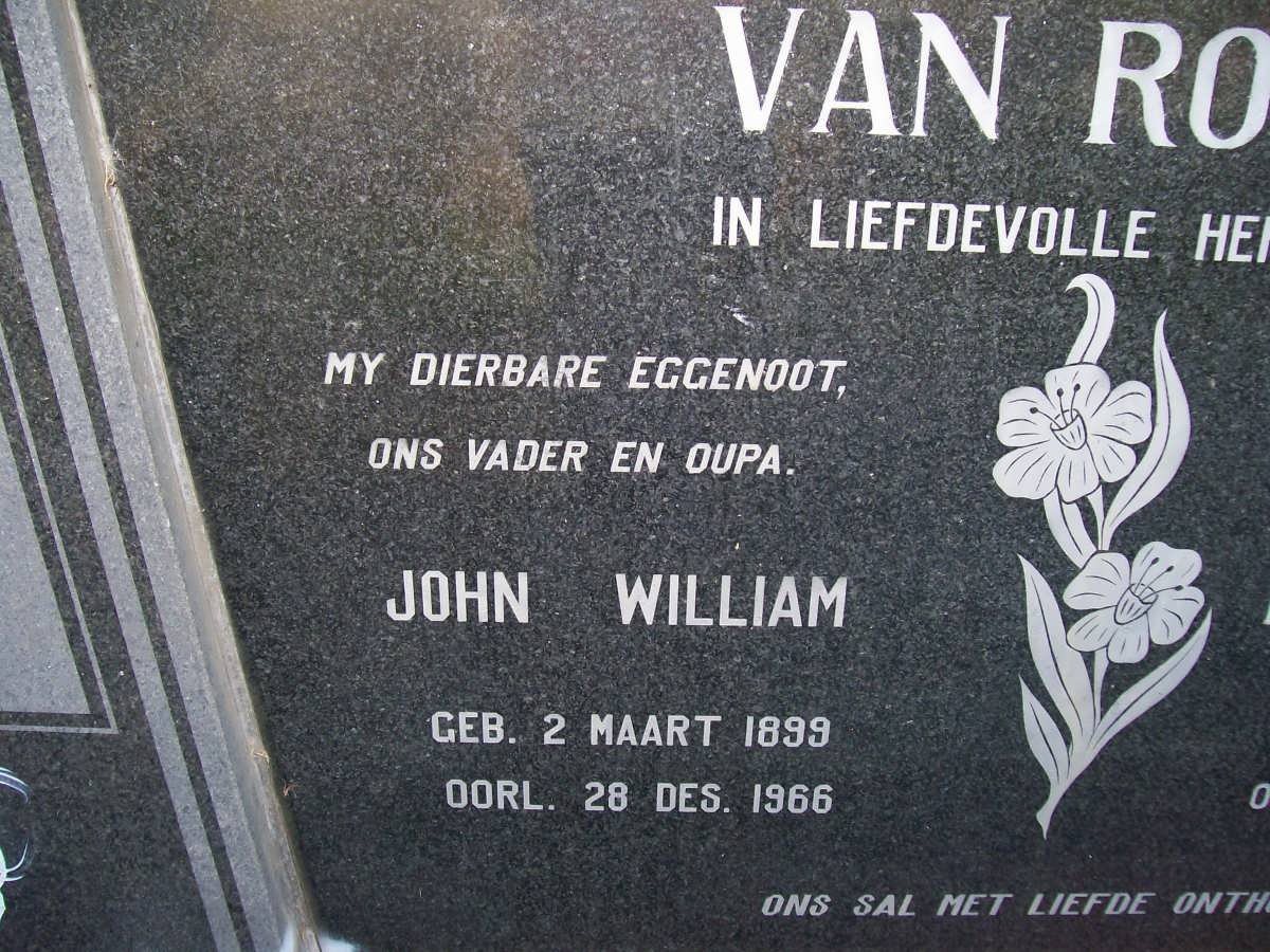 ROOYEN John William, van 1899-1966