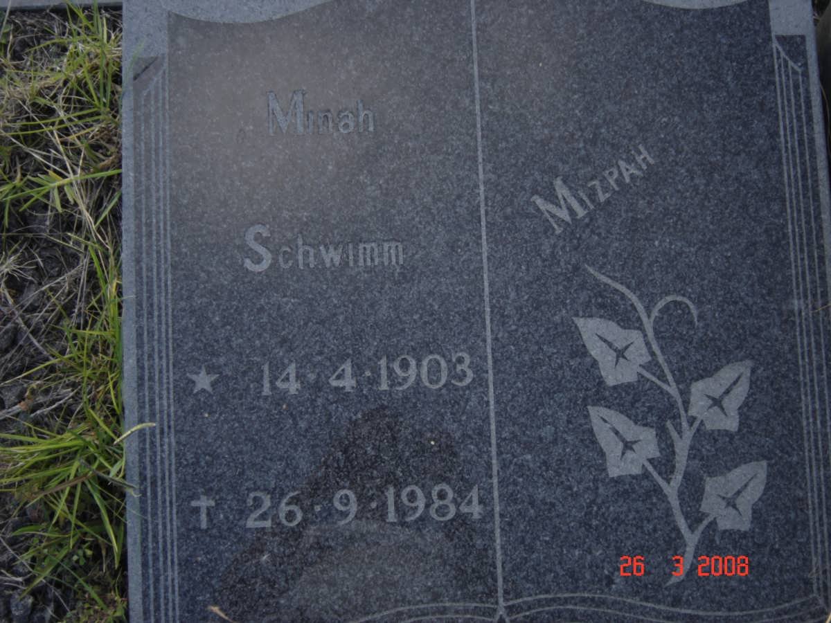SCHWIMM Minah 1903-1984