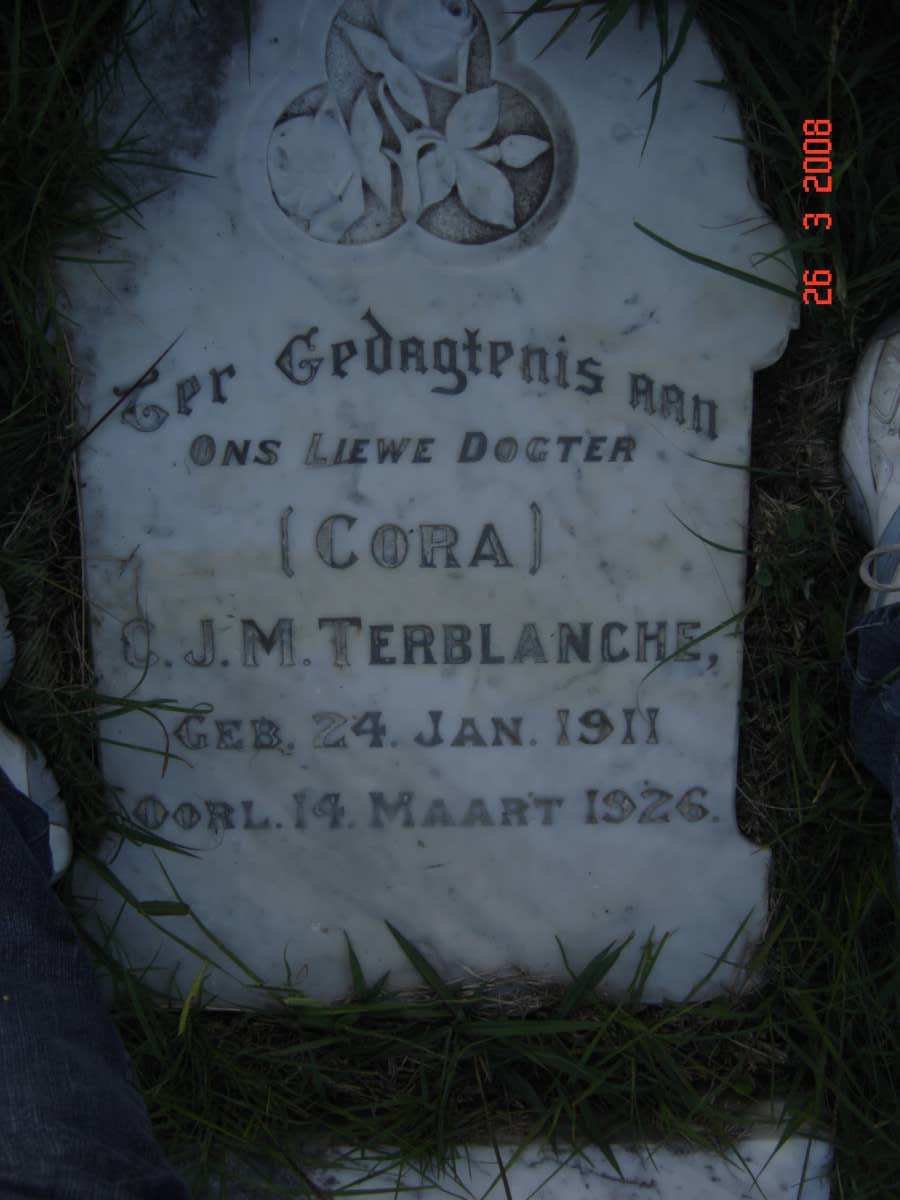 TERBLANCHE Cora J.M. 1911-1926