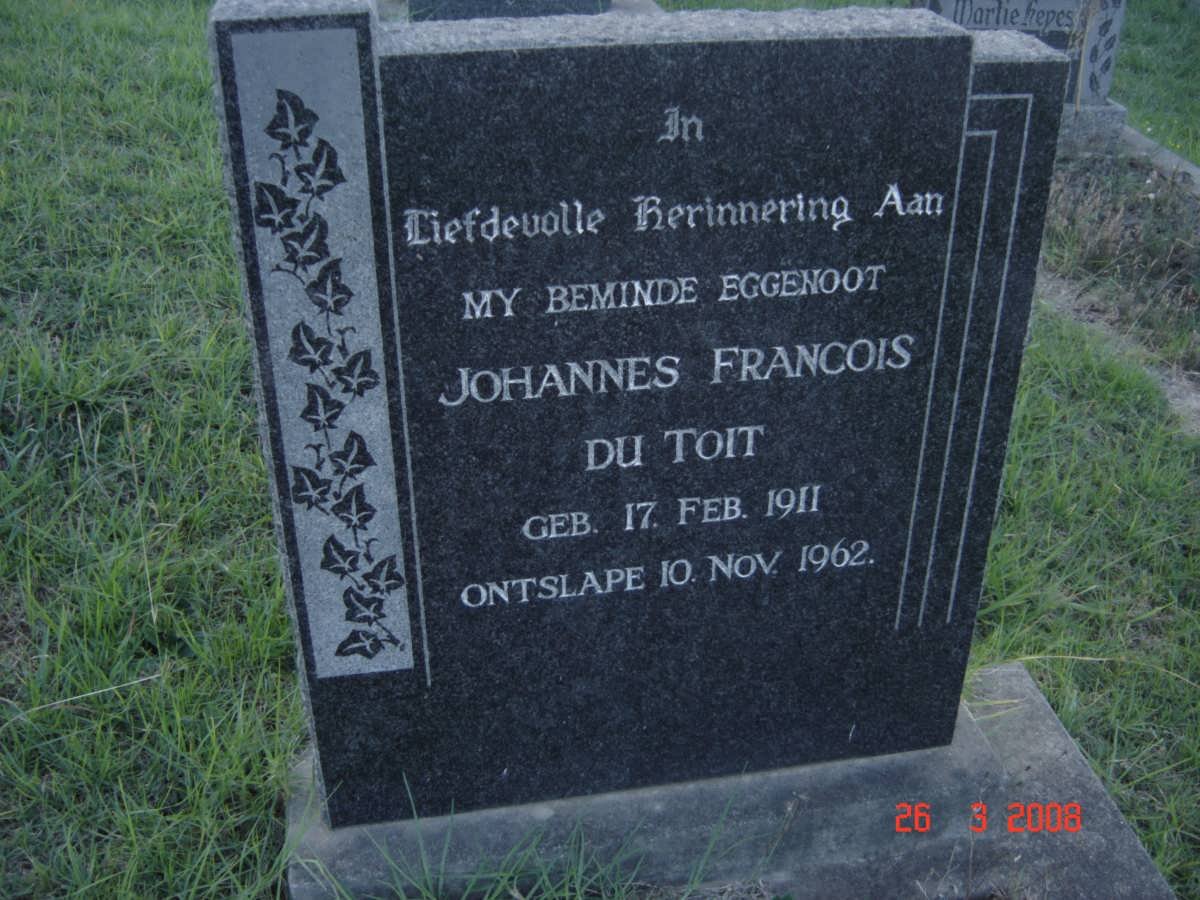 TOIT Johannes Francois, du 1911-1962