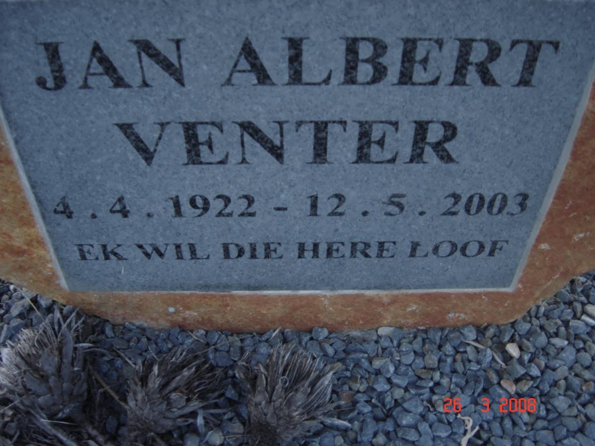 VENTER Jan Albert 1922-2003