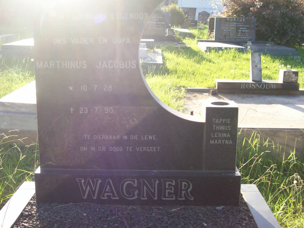 WAGNER Marthinus Jacobus 1928-1990